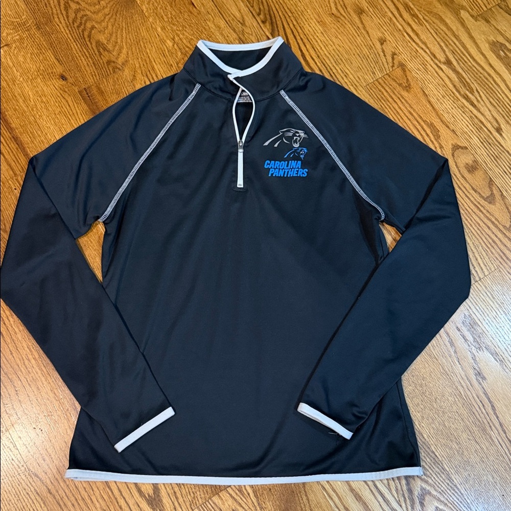 Women’s Carolina Panthers Quarterback Zip Shirt. Size Large. Like New Condition. - Picture 2 of 14